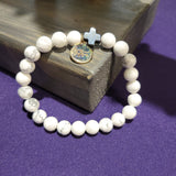 The Genesis 50:20 Collection: Radiant Grace Bracelets - Crystal or White Beads with Cross Charm