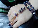 Saving Grace Collection: Bracelet- Crystal 2 layer Rosary/ Prayer (Purple)