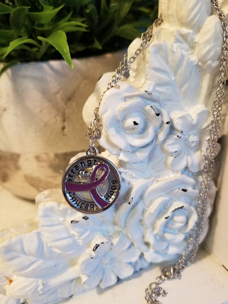 Purple Resilience: Strength, Courage, Hope Necklace