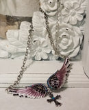 Necklace: "Wing and a Prayer" Angel Wings & Cross