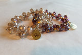 Saving Grace Collection: Crystal Glass w/ Faceted Beads Bracelet w/Bangle  stretch 7"  (Purple)