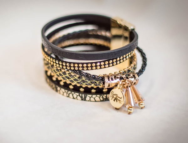 The Genesis 50:20 Collection: Divine Magnetism Boho Chic Leather Wrap Bracelets