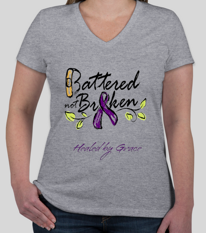 Domestic Violence Awareness (Survivor) T-Shirt Ladies Fit V-Neck