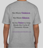 Domestic Violence Awareness Tee (Available in Grey and Purple)