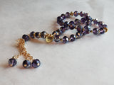 Saving Grace Collection: Bracelet- Crystal 2 layer Rosary/ Prayer (Purple)