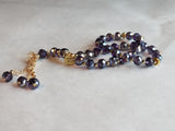 Saving Grace Collection: Bracelet- Crystal 2 layer Rosary/ Prayer (Purple)