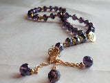 Saving Grace Collection: Bracelet- Crystal 2 layer Rosary/ Prayer (Purple)