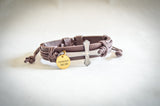 The Genesis 50:20 Grace Collection: Timeless Prayer Leather Cross Bracelet - Unisex