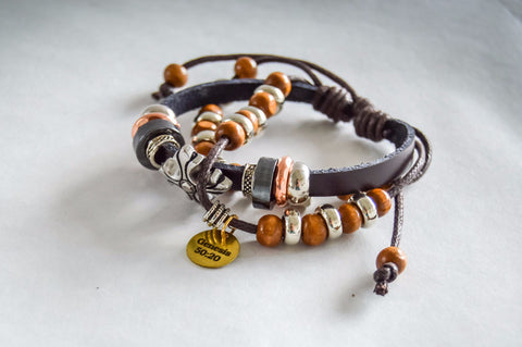 The Genesis 50:20 Collection: Unity of Strength  Unisex Leather, Bead & Cross Bracelet