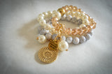 The Genesis 50:20 Collection: Aura of Grace:  Bohemian Imitation Pearl & Bangle Bracelet